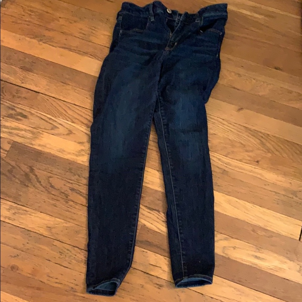 Skinny high rise dark wash stretch jean